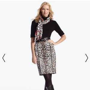 White House Black Market  leopard pencil skirt